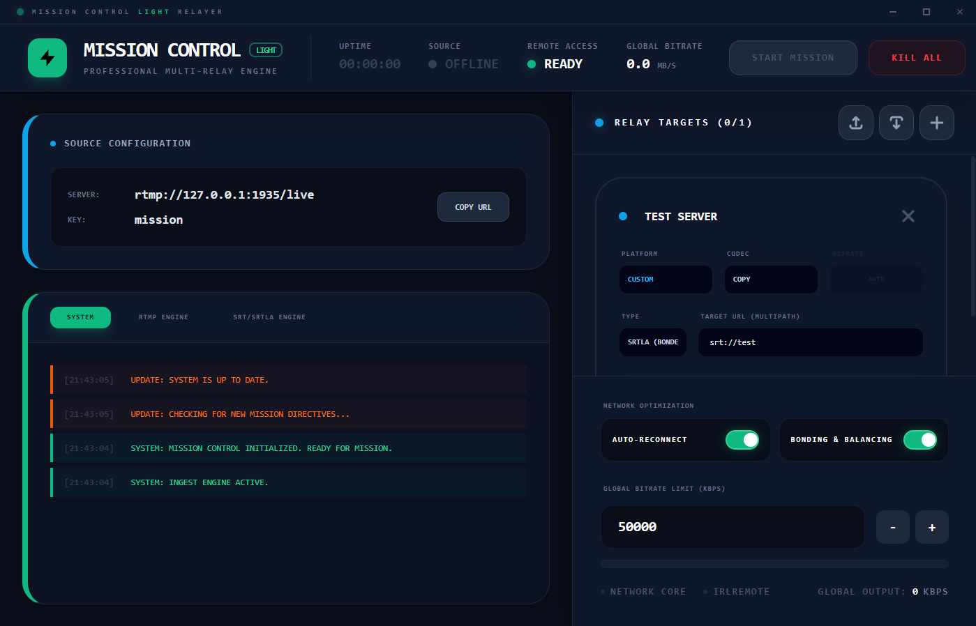 Mission Control Light - Relay Multi-Stream Tool